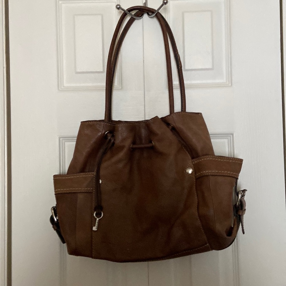 Brown leather Fossil shoulder bag